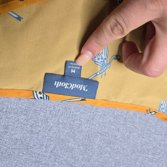 Modcloth Yellow Dragonfly Print Blouse Size: M - Picture 4 of 4